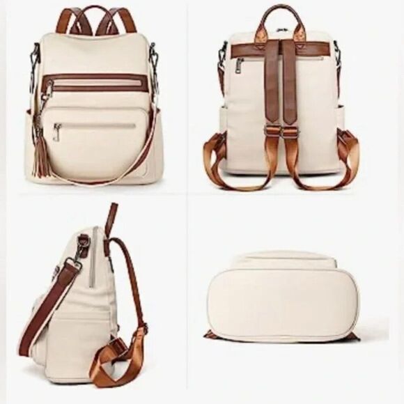 NEW Womens Backpack Purse Vegan Leather Large Travel Backpack - Picture 5 of 8